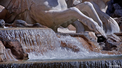 Trevi Fountain in Rome: Detail of Trevi fountain
