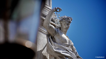 Trevi Fountain in Rome: The statues representing the four seasons